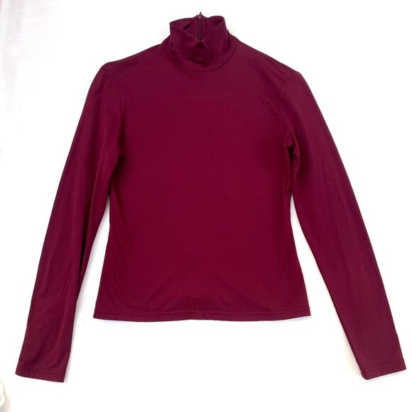 Susan Lazar turtleneck Long Sleeves Bordo Top S $150 - Picture 3 of 9